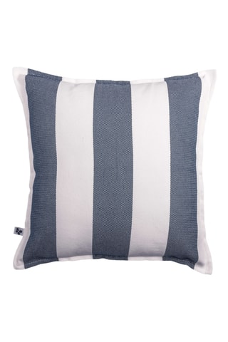 Copricuscino Noa - Bianco e blu scuro - 45 x 45 cm