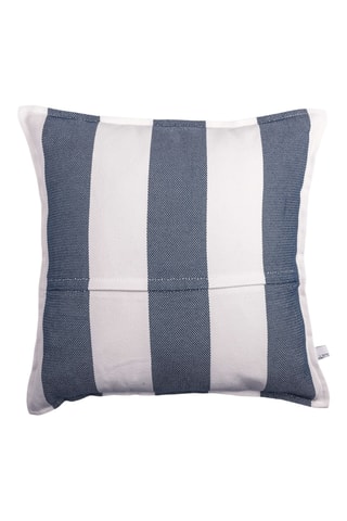 Copricuscino Noa - Bianco e blu scuro - 45 x 45 cm