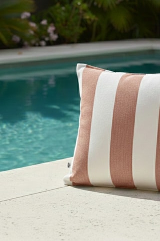 Copricuscino Noa - Bianco e terracotta - 45 x 45 cm