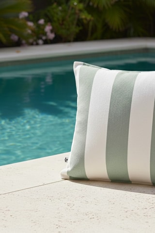 Copricuscino Noa - Bianco e verde salvia - 45 x 45 cm