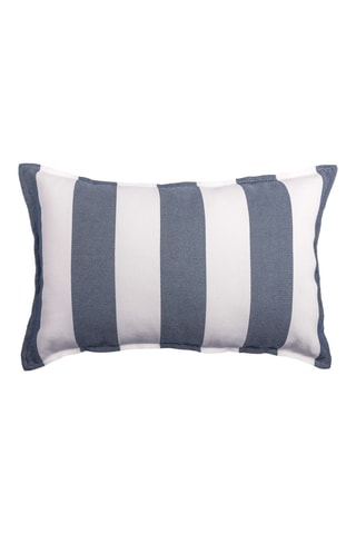 Copricuscino Noa - Bianco e blu scuro - 40 x 60 cm