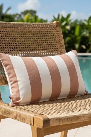 Copricuscino Noa - Bianco e terracotta - 40 x 60 cm