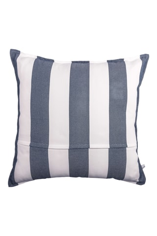 Copricuscino Noa - Bianco e blu scuro - 60 x 60 cm