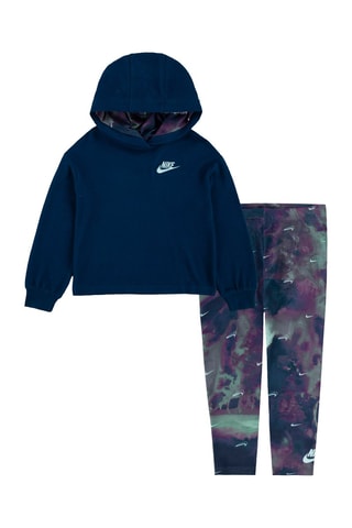 Sweat à capuche et legging tie and dye - Blanc, bleu, vert et violet