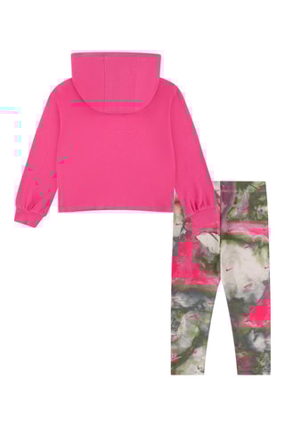 Sweat à capuche et legging tie and dye - Vert, violet, rose et gris