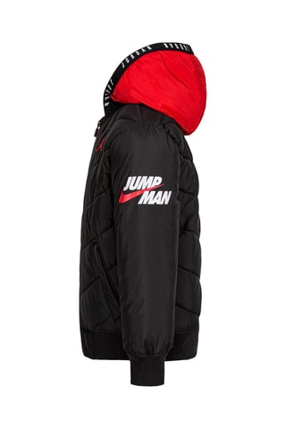 Bomber à capuche - Blanc, noir et rouge