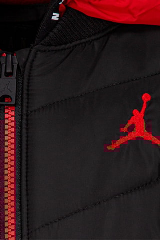 Bomber à capuche - Blanc, noir et rouge