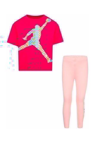 Tshirt et legging - Bleu, orange et rose