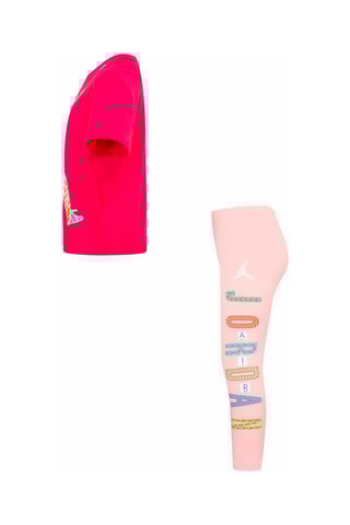 Tshirt et legging - Bleu, orange et rose