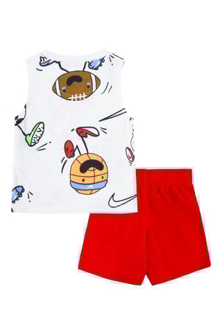 Débardeur et short - Blanc, noir, rouge et marron