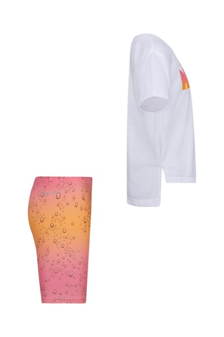 Tshirt et cycliste dip and dye - Blanc, vert et rose