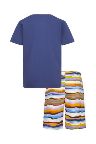 Tshirt et short - Blanc, bleu et orange