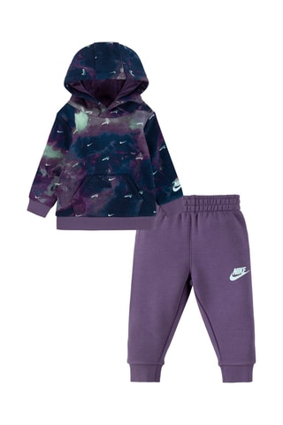 Sweat tie and dye et pantalon - Nike - Blanc et bleu