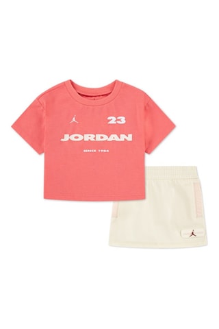 Tshirt et jupe Crafted Utility - Beige et rose