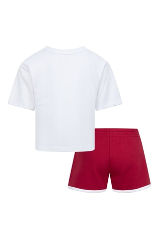 Tshirt noué et short Jumpman - Blanc et rouge