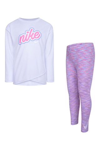 Tshirt et legging - Blanc, violet, rose et gris