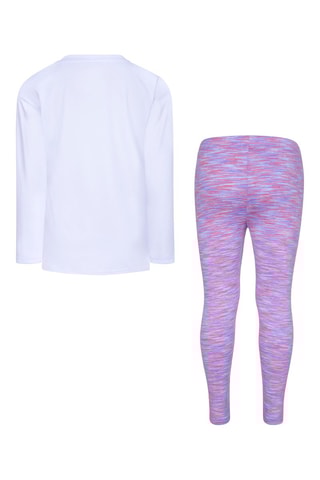 Tshirt et legging - Blanc, violet, rose et gris