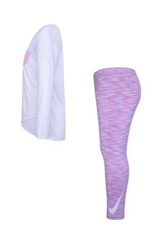 Tshirt et legging - Blanc, violet, rose et gris