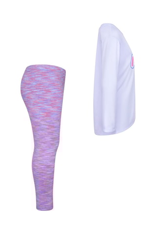 Tshirt et legging - Blanc, violet, rose et gris
