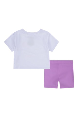 Tshirt et short Mini me Flight - Blanc, orange et violet