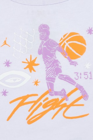 Tshirt et short Mini me Flight - Blanc, orange et violet