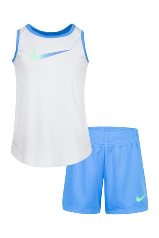 Débardeur et short - Blanc, bleu et vert