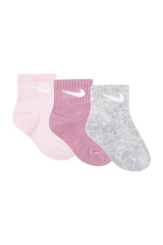 3 paires de chaussettes Swoosh - Rose et gris