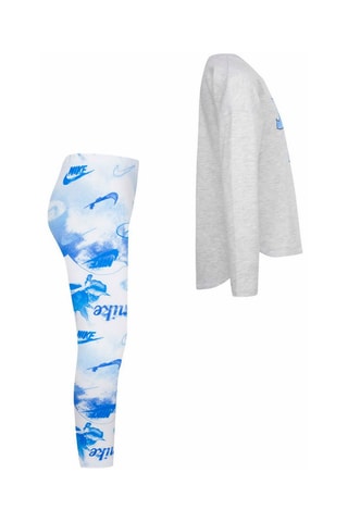 Sweat et legging - Blanc, bleu et gris