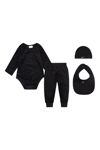 Ensemble 4 pièces en velours - Blanc, noir et gris