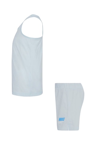 Débardeur et short - Blanc, bleu et gris