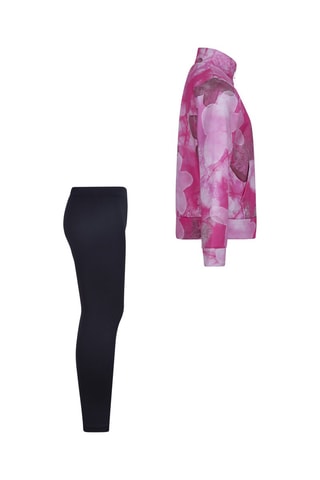 Veste tie and dye et legging - Nike - Noir et rose