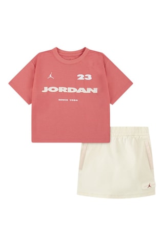 Tshirt et jupe Crafted Utility - Beige et rose