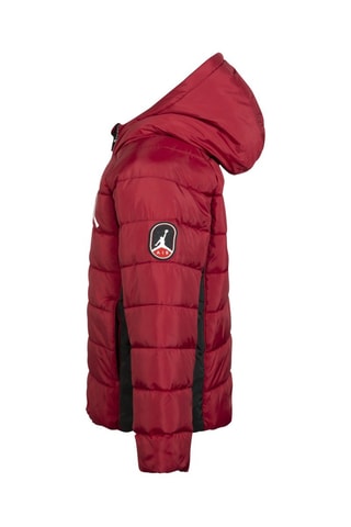 Doudoune à capuche - Blanc, noir et rouge