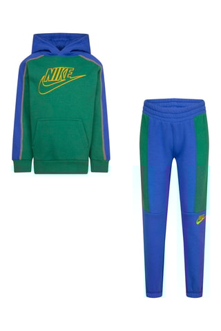 Sweat à capuche et pantalon - Bleu, vert et jaune