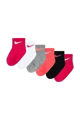 6 paires de chaussettes - Blanc, noir, orange et rose