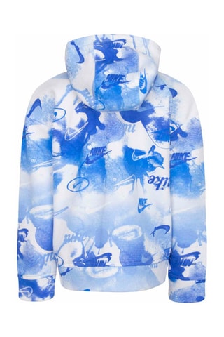 Sweat à capuche - Blanc, bleu et orange