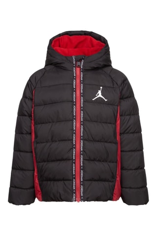 Doudoune à capuche - Blanc, noir et rouge