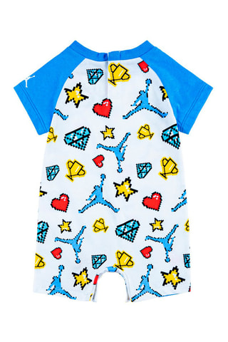 Barboteuse - Blanc, rouge, bleu et jaune