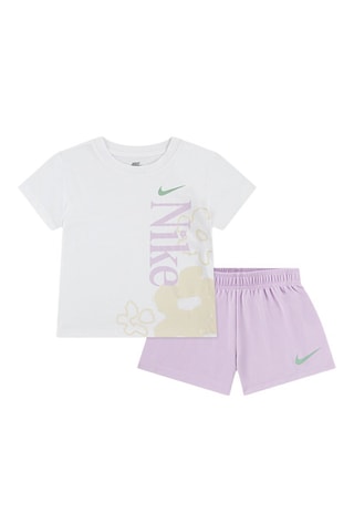 Tshirt et short - Blanc, vert, jaune et rose