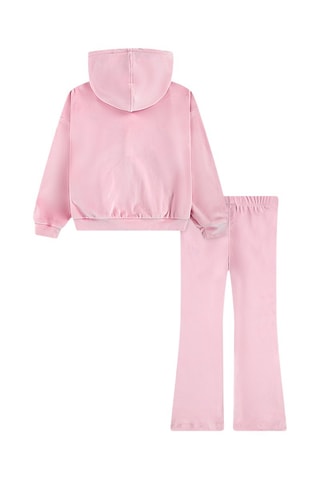 Sweat à capuche et legging en velours - Rose