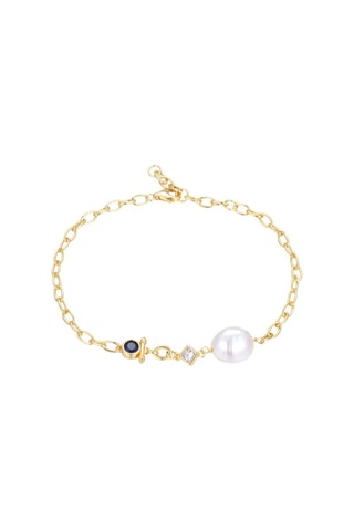 Pulsera - Plata bañada en oro amarillo y perla de agua dulce