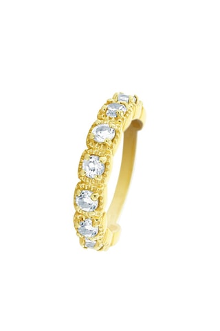 Anillo - Plata esterlina bañada en oro fino amarillo y topacios