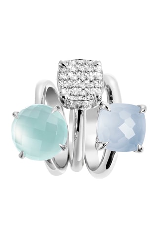 3 bagues - Argent et calcédoines