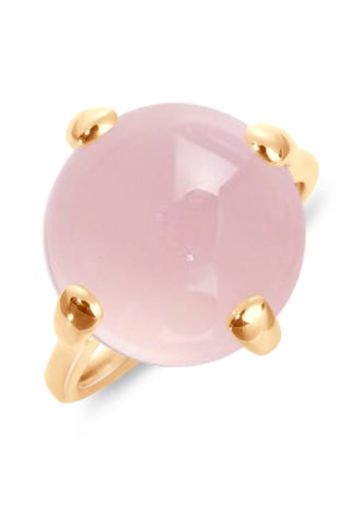 Anillo - Plata chapada en oro rosa y cuarzo