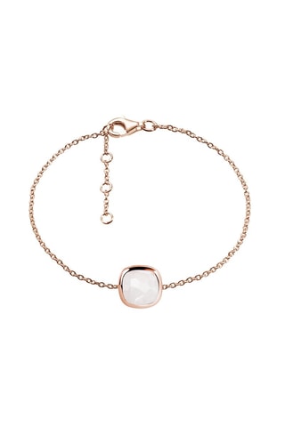 Pulsera - Plata chapada en oro rosa y piedra de luna