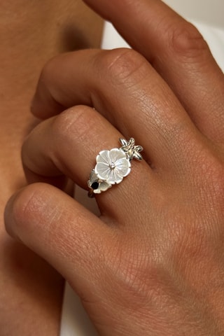 Anillo - Plata, plata chapada en oro amarillo, plata chapada en oro rosa y nácar