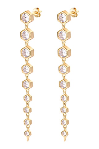 Pendientes - Plata chapada en oro amarillo y circones