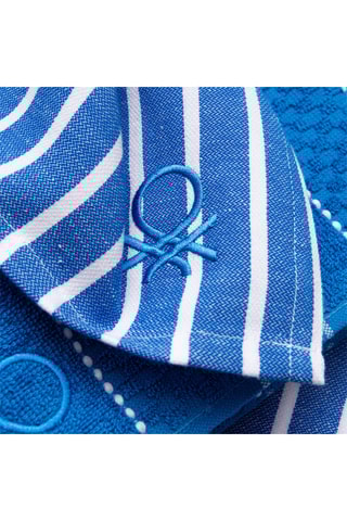 Strofinaccio e 2 tovaglioli - Blu e bianco