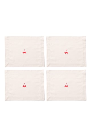 4 tovagliette - Rosso e crema - 45 x 35 cm