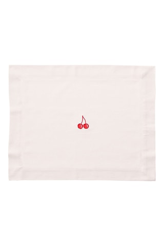 4 tovagliette - Rosso e crema - 45 x 35 cm